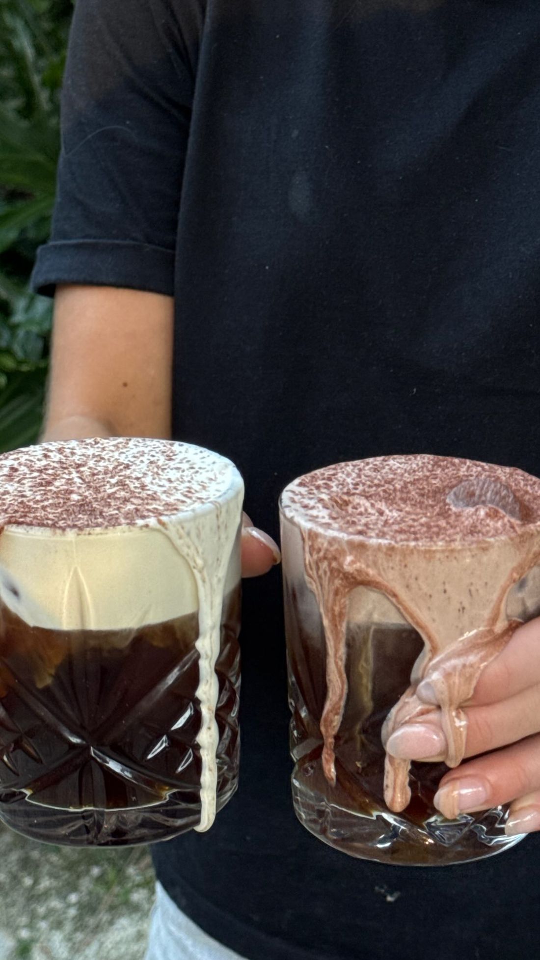 Cold brew topped with cold foam clouds