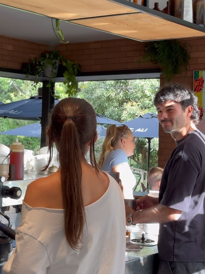 Baristas at the Stable counter